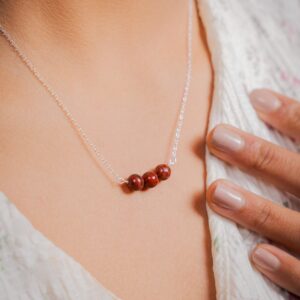 Red Jasper Bar Necklace | Dainty Crystal Necklace | Minimalist Gemstone Jewelry For Women Red Jasper Bar Necklace | Dainty Crystal Necklace | Minimalist Gemstone Jewelry For Women