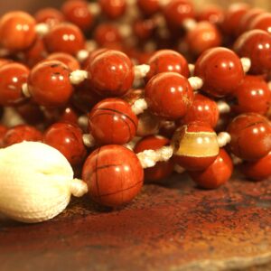 Red Jasper Knotted Mala • 108 + • 8mm • Endurance & Stability Stone • Supreme Nurturer Stone  • 0255
