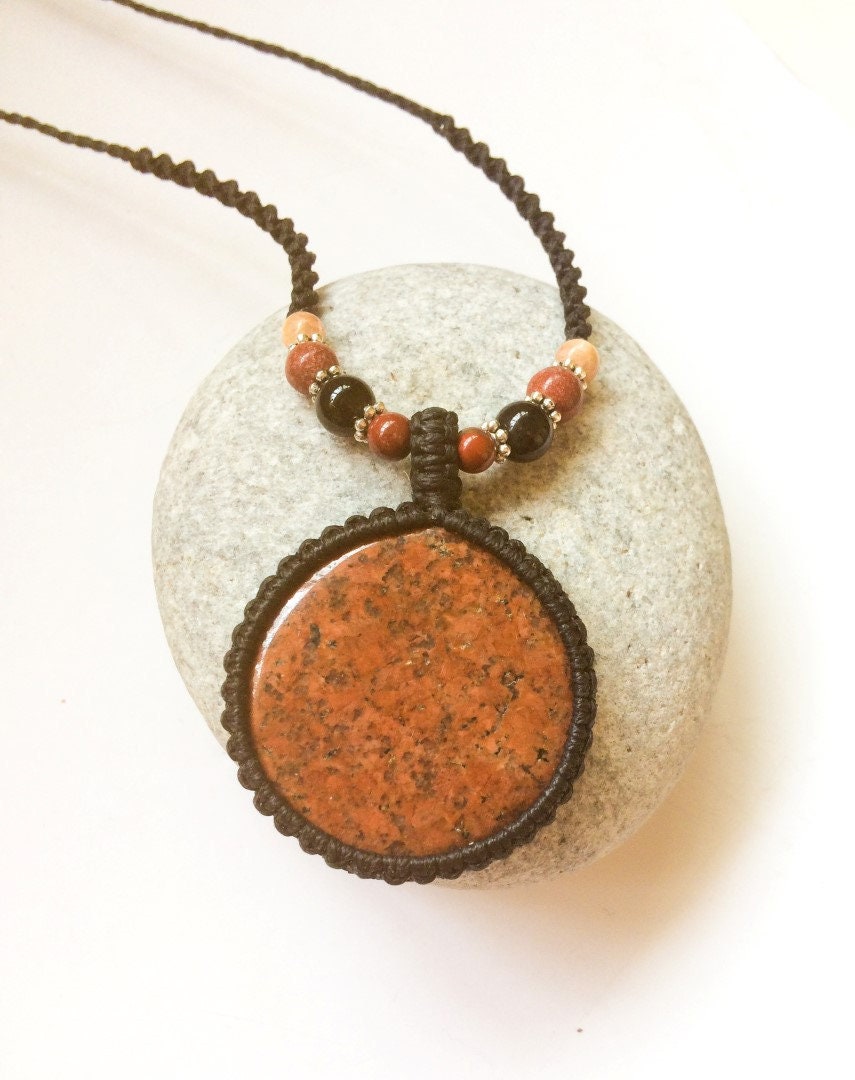 Red Jasper Necklace, Macrame Necklace, Natural Red Jasper, Round Red Jasper, Surf, Beach, Adjustable Beaded Necklace, Natural Red Gemstones Red Jasper Necklace, Macrame Necklace, Natural Red Jasper, Round Red Jasper, Surf, Beach, Adjustable Beaded Necklace, Natural Red Gemstones