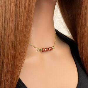 Minimalist Red Jasper Gemstone Necklace - Ideal Gift For Her Minimalist Red Jasper Gemstone Necklace - Ideal Gift For Her