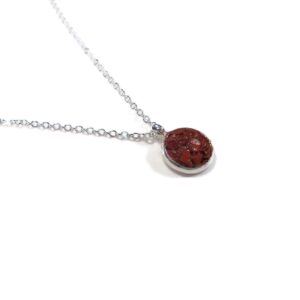Red Jasper Silver Plated 18" Crushed Stone Necklace