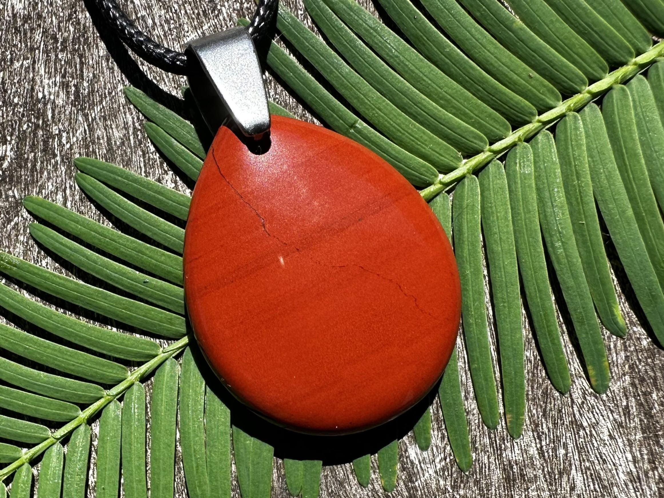 Unisex Red Jasper Healing Stone Necklace With Positive Healing Energy!