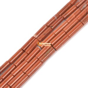 13mm Red Jasper Cylinder Tube Loose Gemstone Beads 15"