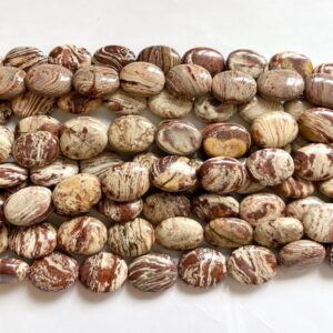 Red Jasper 16x12x6mm Flat Oval Gemstone Beads-~ -15.5 inch strand