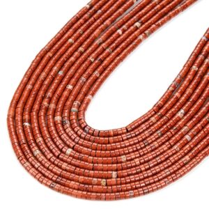 4X2MM Red Jasper Gemstone Heishi Discs beads Loose Beads BULK LOT 1,2,6,12 and 50 (P17)