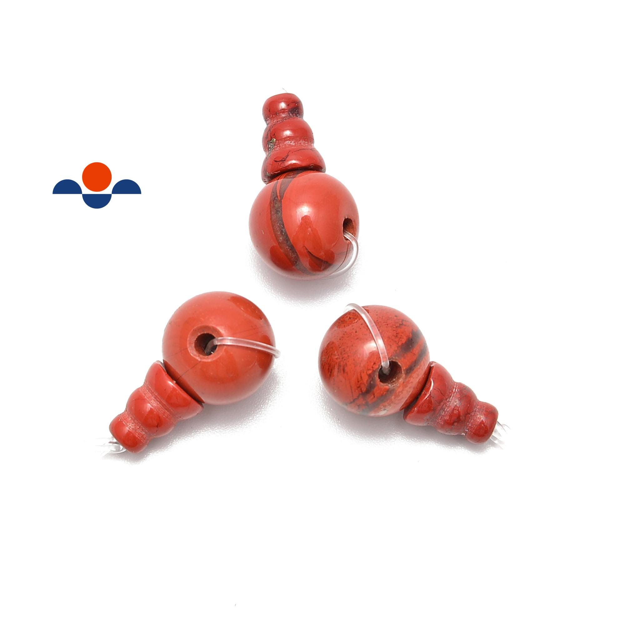 Red Jasper Guru Beads Three Holes T-beads Size 10mm Sold By One Set