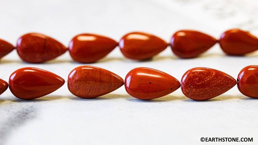 M/ Red Jasper 10x18mm Flat Teardrop Beads 15.5" Strand Nature Gemstone For Jewelry Making