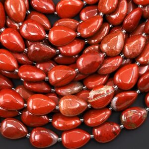 Natural Red Jasper Teardrop Beads Vertically Drilled 10x14mm Gemstone 15.5" Strand Natural Red Jasper Teardrop Beads Vertically Drilled 10x14mm Gemstone 15.5" Strand