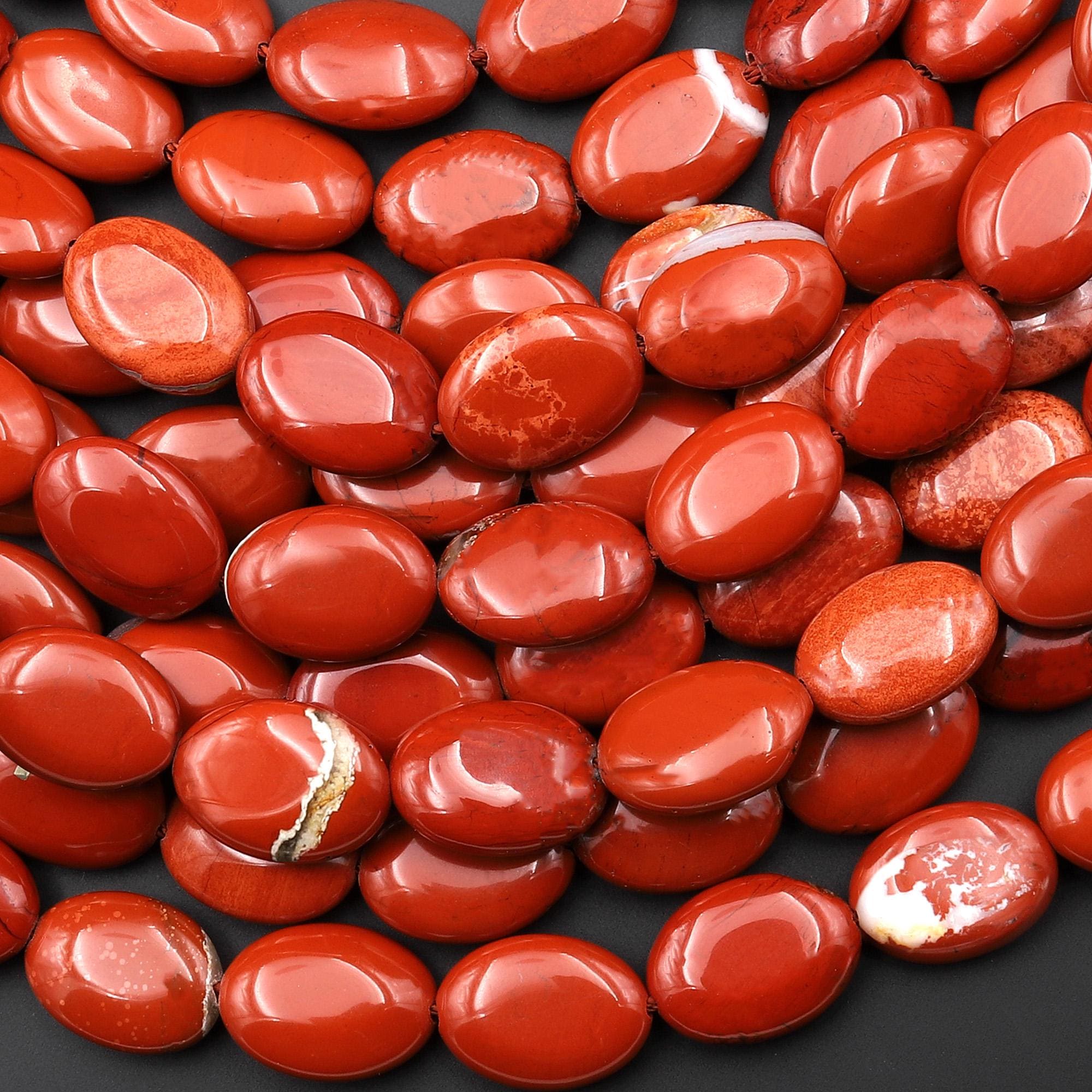 Natural Red Jasper Oval Beads 10x14mm Gemstone 15.5" Strand Natural Red Jasper Oval Beads 10x14mm Gemstone 15.5" Strand
