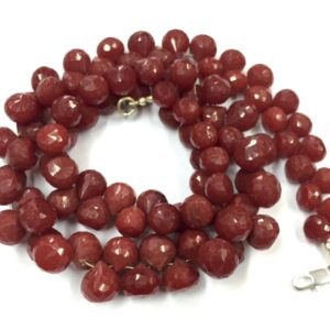 Natural Faceted Red Jasper Onion Beads 9-11 mm Onion Shape Gemstone Beads 18" Strand Top Quality