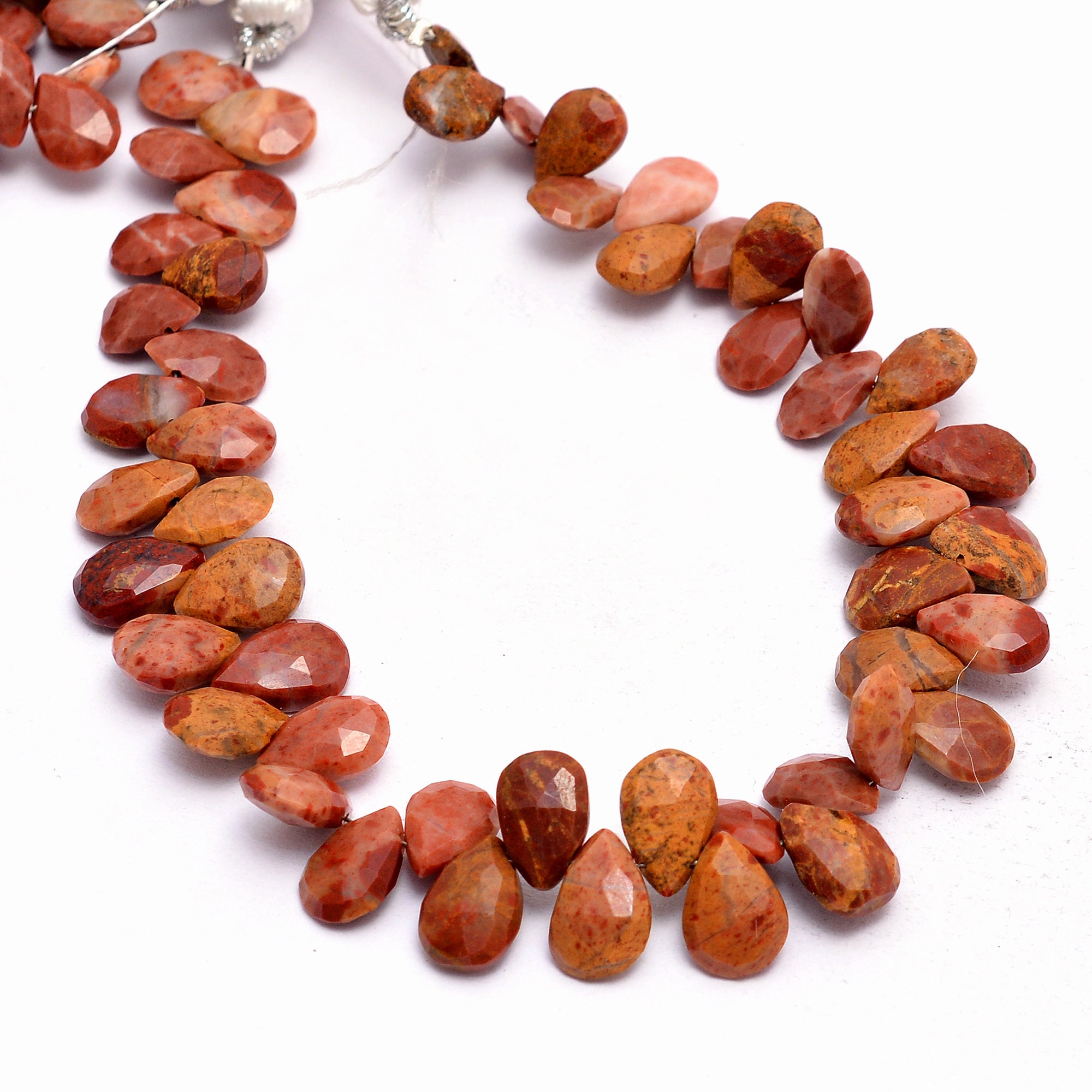 Natural Aaa+ Red Flame Jasper Gemstone 7x10mm Faceted Pear Briolettes | Sumatra Red Jasper Semi Precious Gemstone Beads | 8inch Strand Natural Aaa+ Red Flame Jasper Gemstone 7x10mm Faceted Pear Briolettes | Sumatra Red Jasper Semi Precious Gemstone Beads | 8inch Strand