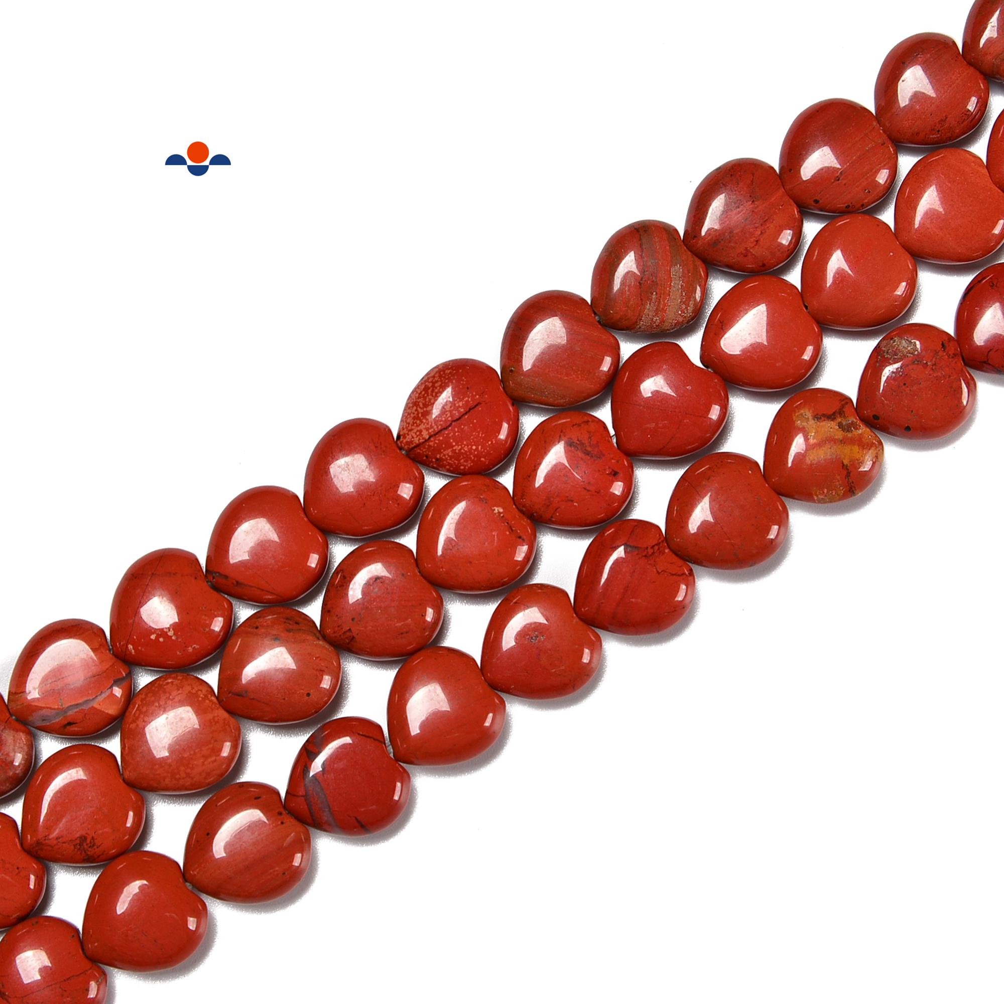Natural Red Jasper Heart Shape Beads Size 8mm 10mm 12mm 15.5'' Strand Natural Red Jasper Heart Shape Beads Size 8mm 10mm 12mm 15.5'' Strand