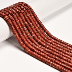 Natural Red Jasper Heishi Disc Beads Size 1.5x4mm 1.5x6mm 15" Strand