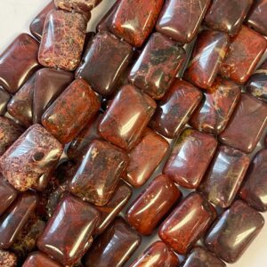 Natural Red Jasper 18x13x6mm Rectangle Gemstone Beads -15.5 inch strand