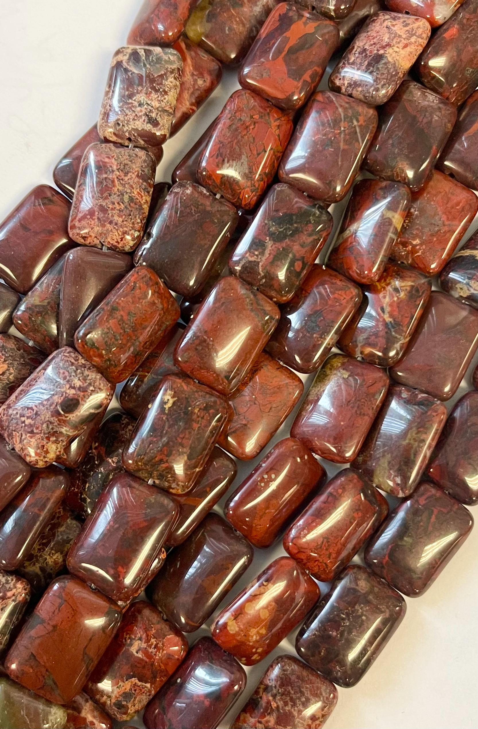 Natural Red Jasper 18x13x6mm Rectangle Gemstone Beads -15.5 Inch Strand Natural Red Jasper 18x13x6mm Rectangle Gemstone Beads -15.5 Inch Strand