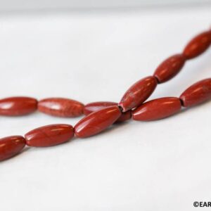 S/ Red Jasper 5x12mm Oval Rice Beads 16" Strand Natural Jasper Gemstone Beads For Jewelry Making