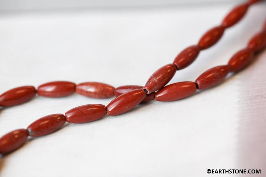 S/ Red Jasper 5x12mm Oval Rice Beads 16" Strand Natural Jasper Gemstone Beads For Jewelry Making