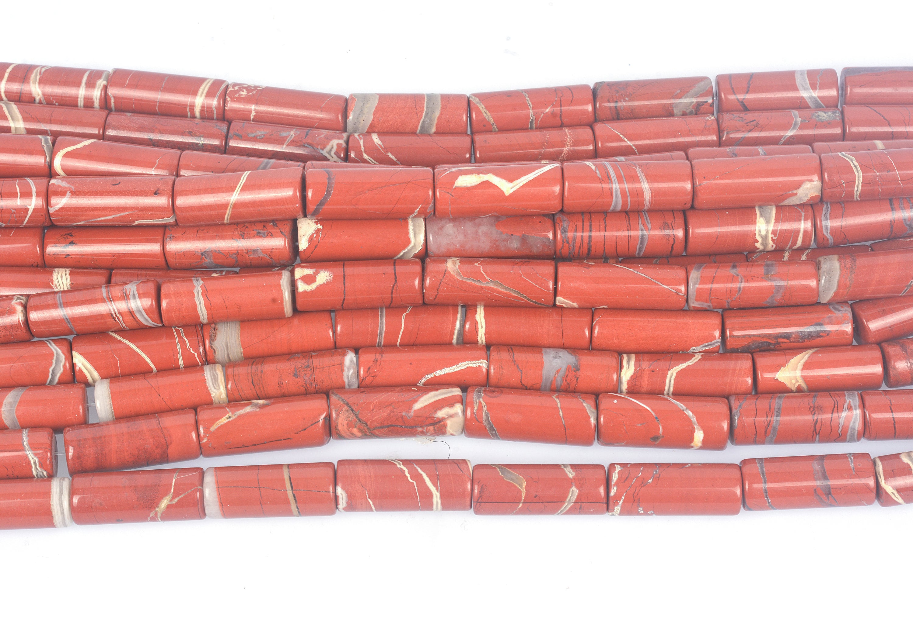 Red Jasper Unique Beads - Wholesale Gemstone Beads -  Beads For Making Jewelry -  Beads To Make Jewelry -  Drum Beads - Size14x10mm -15ich