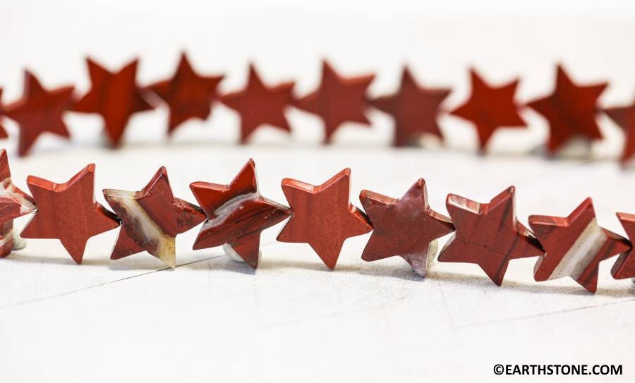 Xl/ Red Jasper 20mm/ 18mm Star Beads 16" Strand Size Varies Natural Jasper Gemstone Beads For Jewelry Making