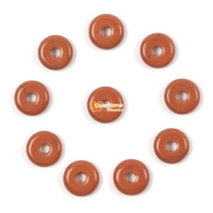 15mm Red Jasper donut focal pendant bead jewelry making DIY