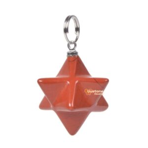 20mm Carved Red Jasper Gemstone Crystal Merkaba Star Energy Healing Sacred Geometry Chakra Focal Pendant