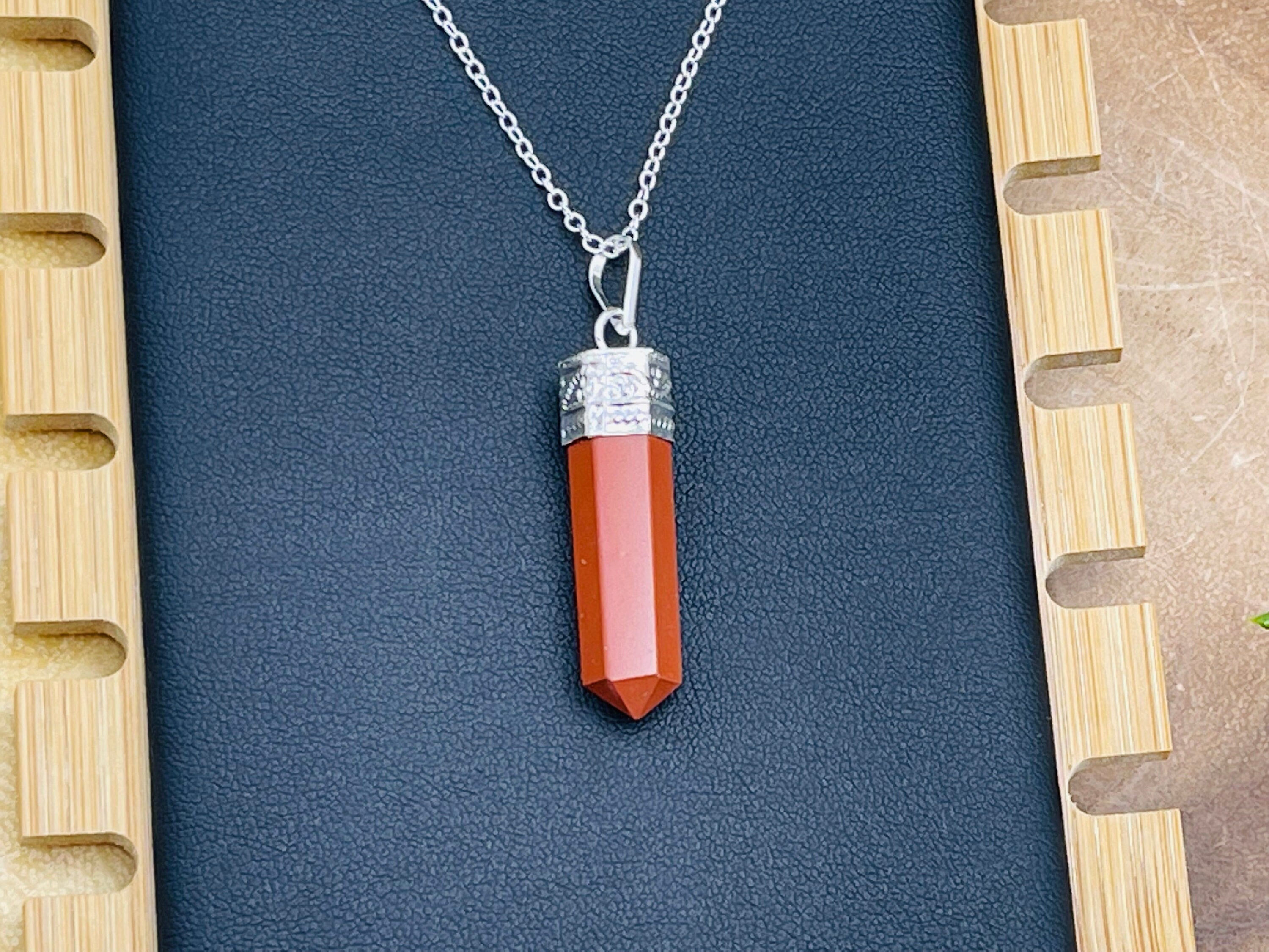 Red Jasper Pendant, Chakra Healing Jewelry, Charm Pendant