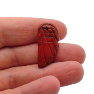 Red Jasper Crystal Angel Wing Hole Pendant - Carved Angel Wing - Crystal Jewelry - Angel Wing Charms - NC1266