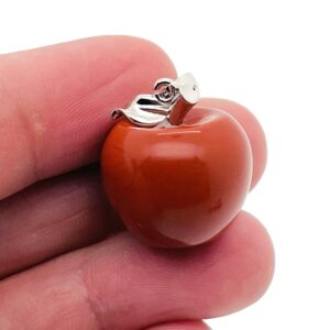 Red Jasper Crystal Apple Pendant - Crystals Pendant Healing - Mini Crystal Pendant - Gifts - NC1832