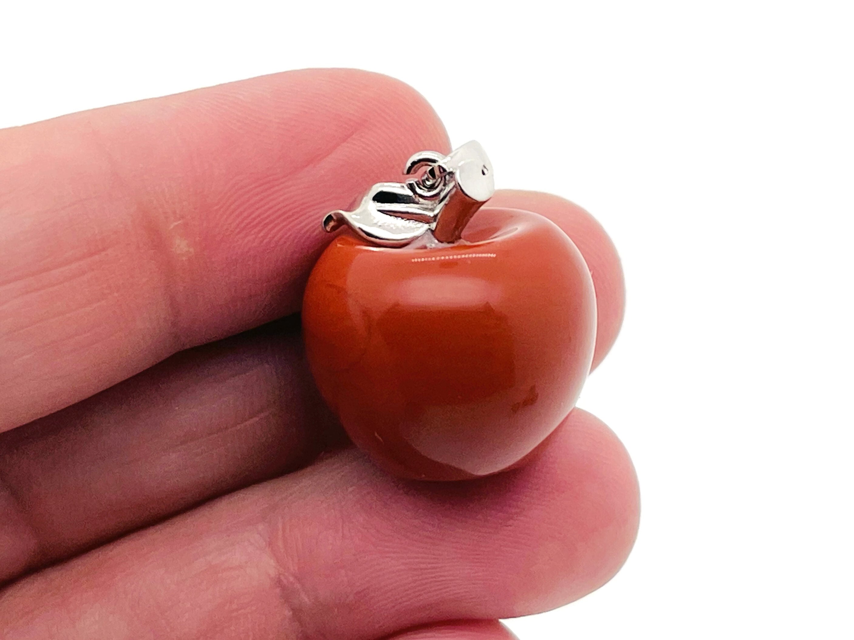 Red Jasper Crystal Apple Pendant - Crystals Pendant Healing - Mini Crystal Pendant - Gifts - Nc1832