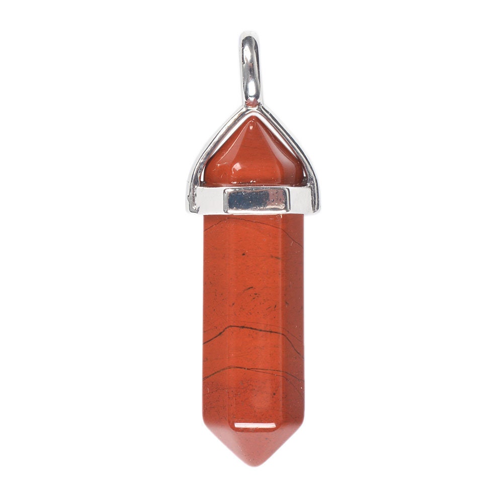 Red Jasper Crystal Healing Hexagonal Point Pendant Focal Bead Red Jasper Crystal Healing Hexagonal Point Pendant Focal Bead