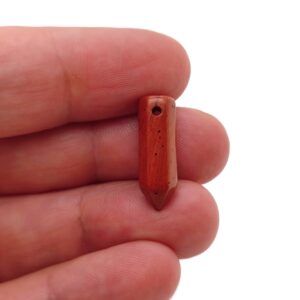 Red Jasper Crystal Point Hole Pendant - Drilled Crystal Point - Natural Gemstone - Stick Point Bead - Healing Stone - NC1305