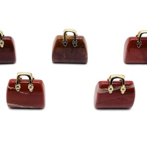 Red Jasper Crystal Purse Carving - Crystal Handbag Pendant - Gemstone Purse - PU1004
