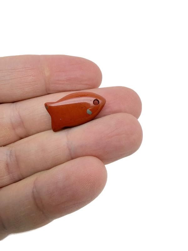 Red Jasper Fish Shape Crystal Pendant – Healing Stone Fish Charm For Jewelry - Nc1879