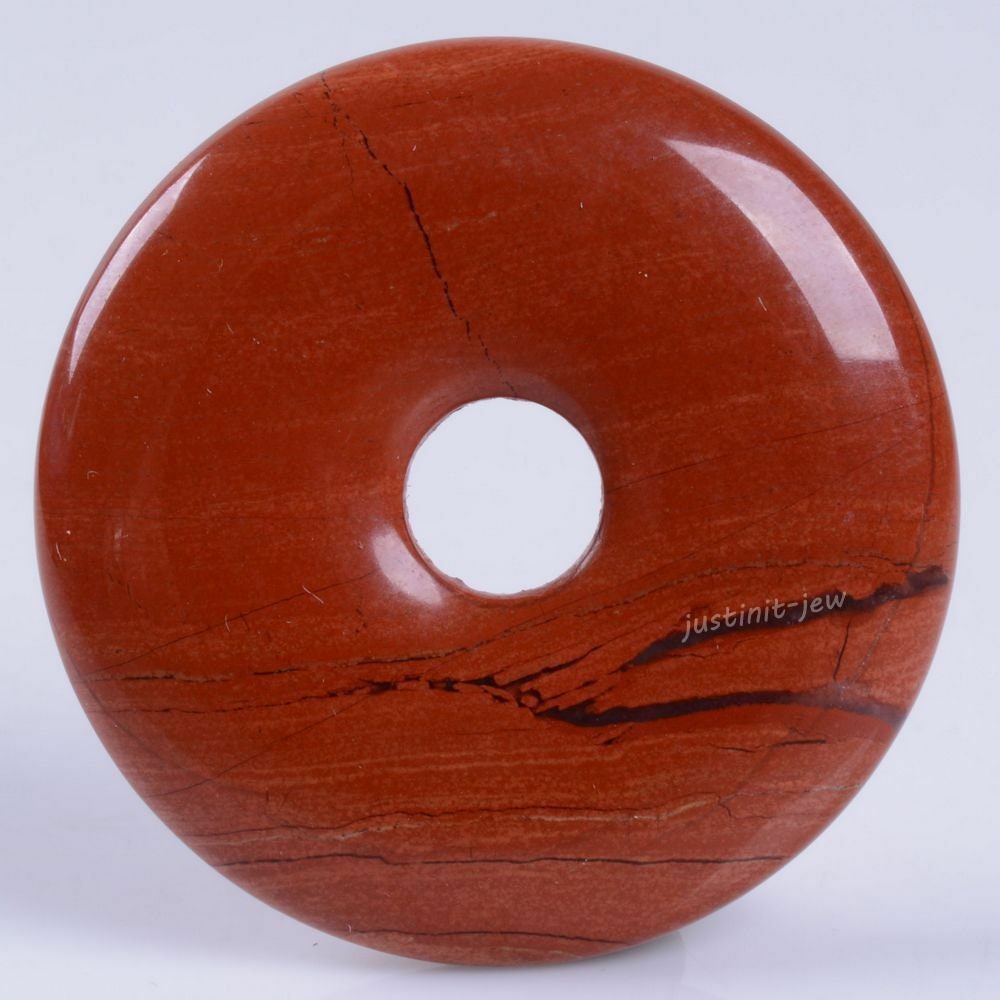 G0115 30mm Red Jasper Donut Gemstone Pendant Focal Bead G0115 30mm Red Jasper Donut Gemstone Pendant Focal Bead