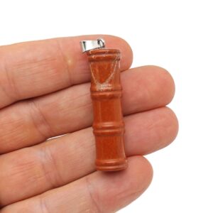 Red Jasper Gemstone Bamboo Shape Pendants - Protect Crystal Necklace - Bamboo Crystal Jewelry - Healing Stones - Gift For Her - NC1490