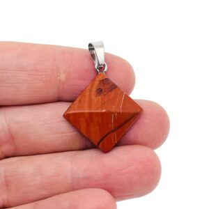 Red Jasper Gemstone Pyramid Pendant - Natural Gemstone Jewelry - Healing Crystal Reiki - For Women Lucky Pendant - NC1366