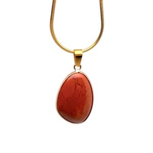 Red Jasper Gold Gemstone Pendant - Dainty Crystal Pendant - Birthstone Charm - Jewelry DIY Charms - Gift Charm - NC1742