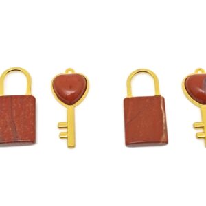 Red Jasper Heart Key Pendants - Crystals Pendant Healing - Mini Crystal Pendant - Gifts - KA1003