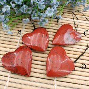 Red Jasper Heart Pendants, Gemstone Jewelry Making