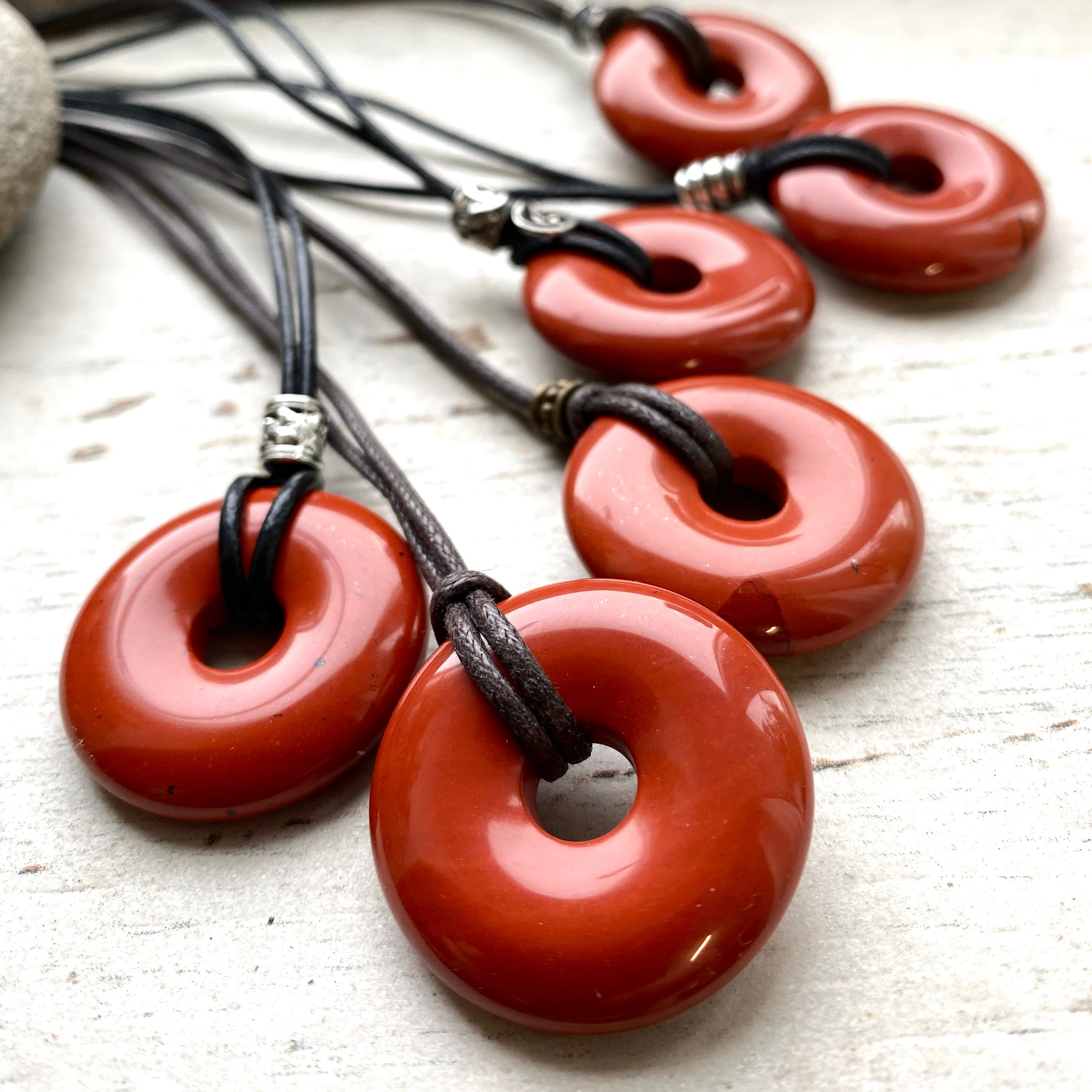 Mans Red Jasper Necklace,pi Pendant On Black Vegan Cord. Red Jasper Amulet For Protection. Gift For Courage.