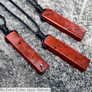 Red Jasper Men's Necklace, Stone Pendant, Hipster Jewelry, Guy Gifts For Birthday