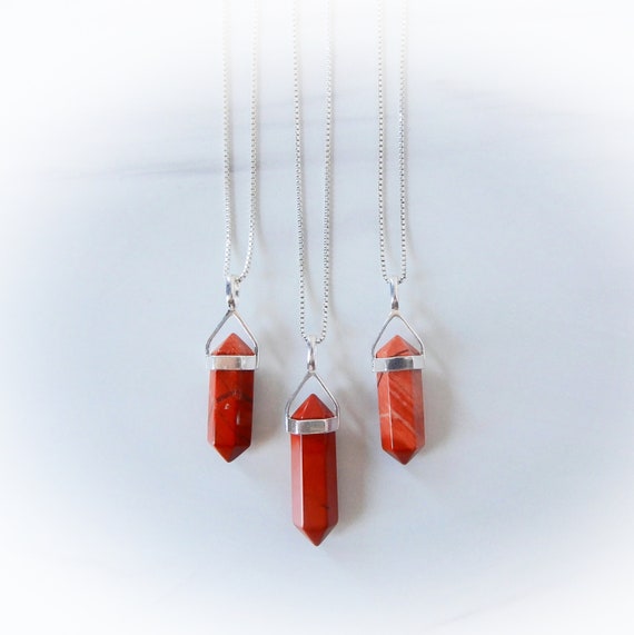 Red Jasper Necklace Sterling Silver • Red Jasper Pendant • Genuine Red Jasper Red Jasper Necklace Sterling Silver • Red Jasper Pendant • Genuine Red Jasper