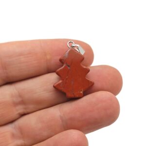 Red Jasper Pine Tree Gemstone Pendants - Crystals Pendant Healing - Mini Crystal Pendant - Gifts - NC1634