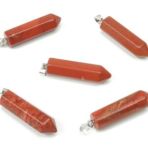Red Jasper Point Pendant - Crystal Pendant – Natural Necklaces - Heling Gemstone - Jewelry Making Supplies - NC1076