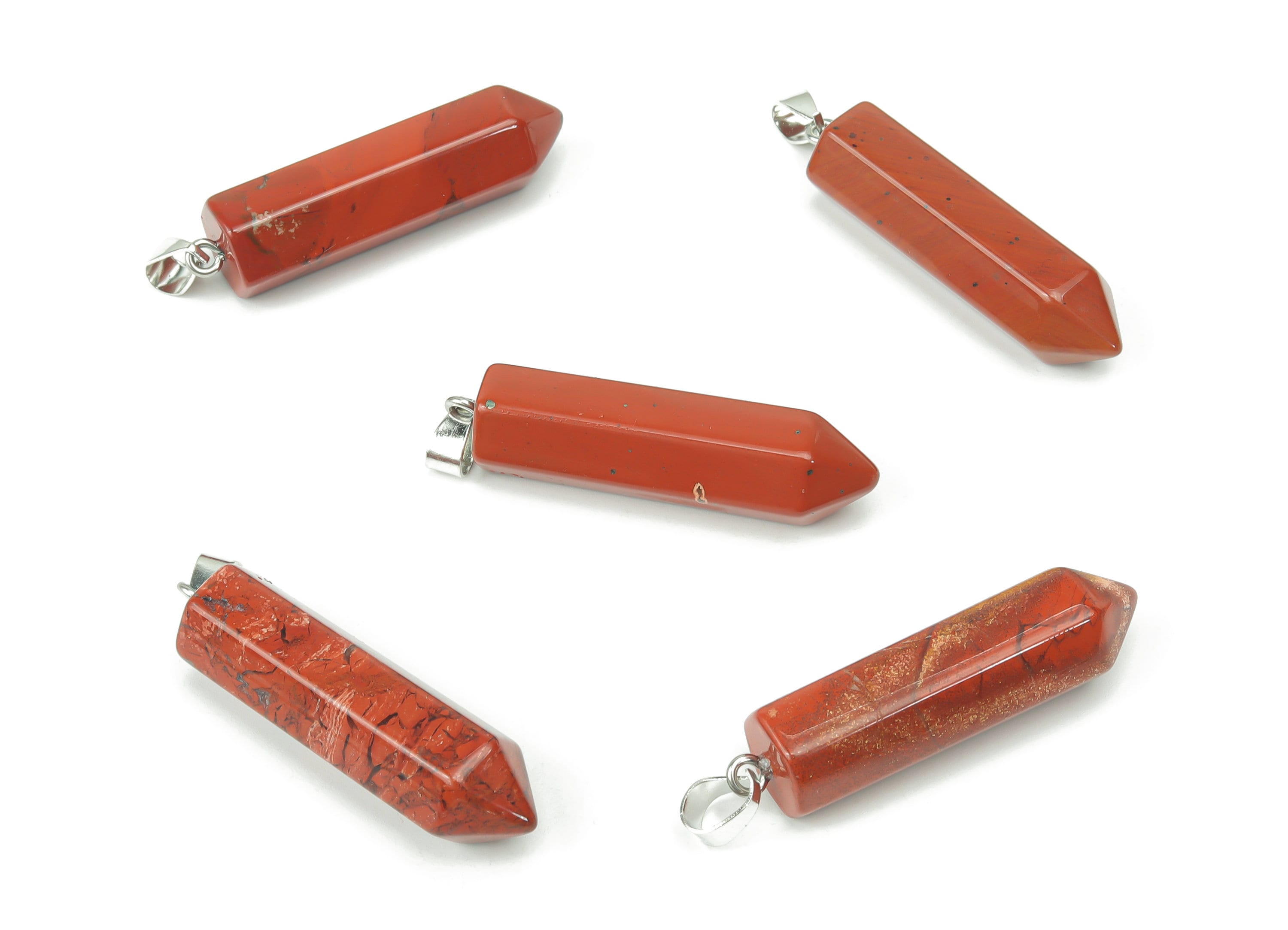 Red Jasper Point Pendant - Crystal Pendant – Natural Necklaces - Heling Gemstone - Jewelry Making Supplies - Nc1076