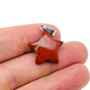 Red Jasper Star Pendant - Crystal Pendant – Natural Necklaces - Heling Gemstone - Jewelry Making Supplies - SNC1001