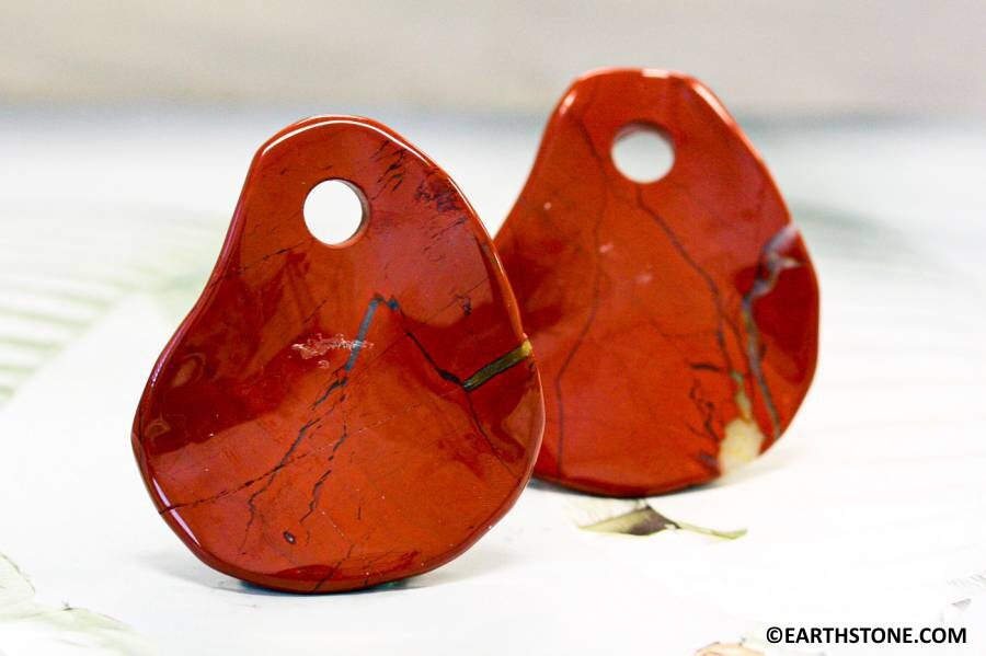 Red Jasper 60x52mm Fancy Pendant Size Varies Large 8mm Drilled Hole