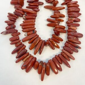 Red Jasper (3-6)x(8-22)mm Stick Gemstone Bead--15.5 inch strand