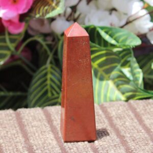 A+ 125MM Red Jasper Obelisk Tower: Egyptian Style, Reiki Meditation