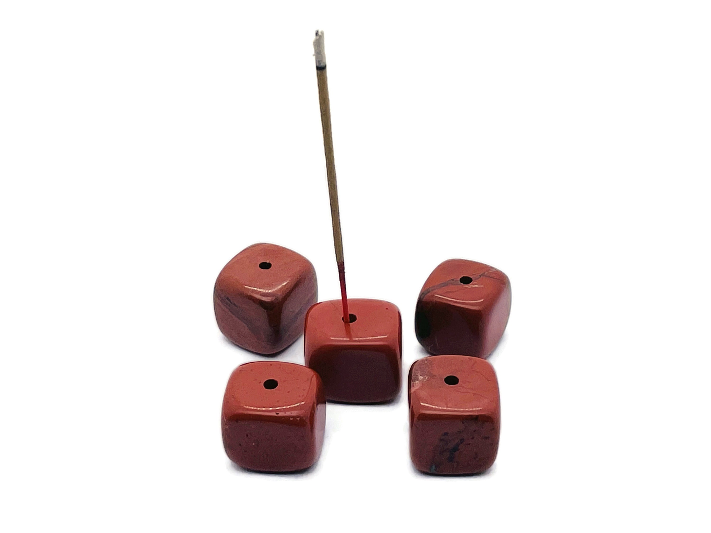 Red Jasper Crystal Incense Holder - Crystal Stone Incense Stick Holder - Polished Cube Incense Holder - Healing Stone - In1007 Red Jasper Crystal Incense Holder - Crystal Stone Incense Stick Holder - Polished Cube Incense Holder - Healing Stone - In1007